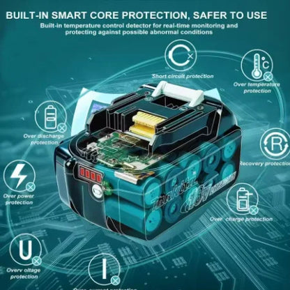 100% Compatible Makita 18V 6000mAh Rechargeable Lithium-Ion Battery – Replacement for BL1860, BL1830, BL1850, BL1860B Tools