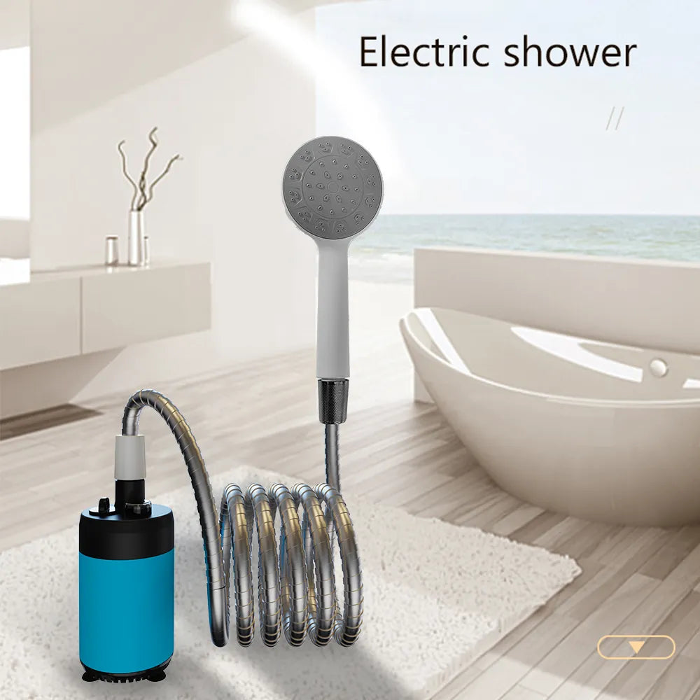 Portable Handheld Electric Camping Shower - Battery Powered, Rechargeable Compact Showerhead for Outdoor Adventures