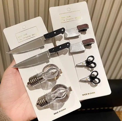 Weird Knife Hair Clips for Women - Creative Funny Hairpins, Punk Barrette Hairpins Headwear for Girls, Y2K Accessories