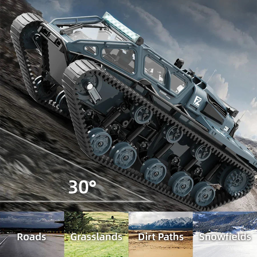 JJRC C8812 LED Tracked Tank RC Car — Full-Scale Simulation Model, Drift Remote Control Off-Road Vehicle Toy for Boys Gift