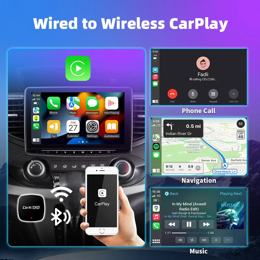 EKIY 2-in-1 AI Smart Box — Wireless CarPlay & Android Auto Adapter with Wired CarPlay for Car Intelligent Systems