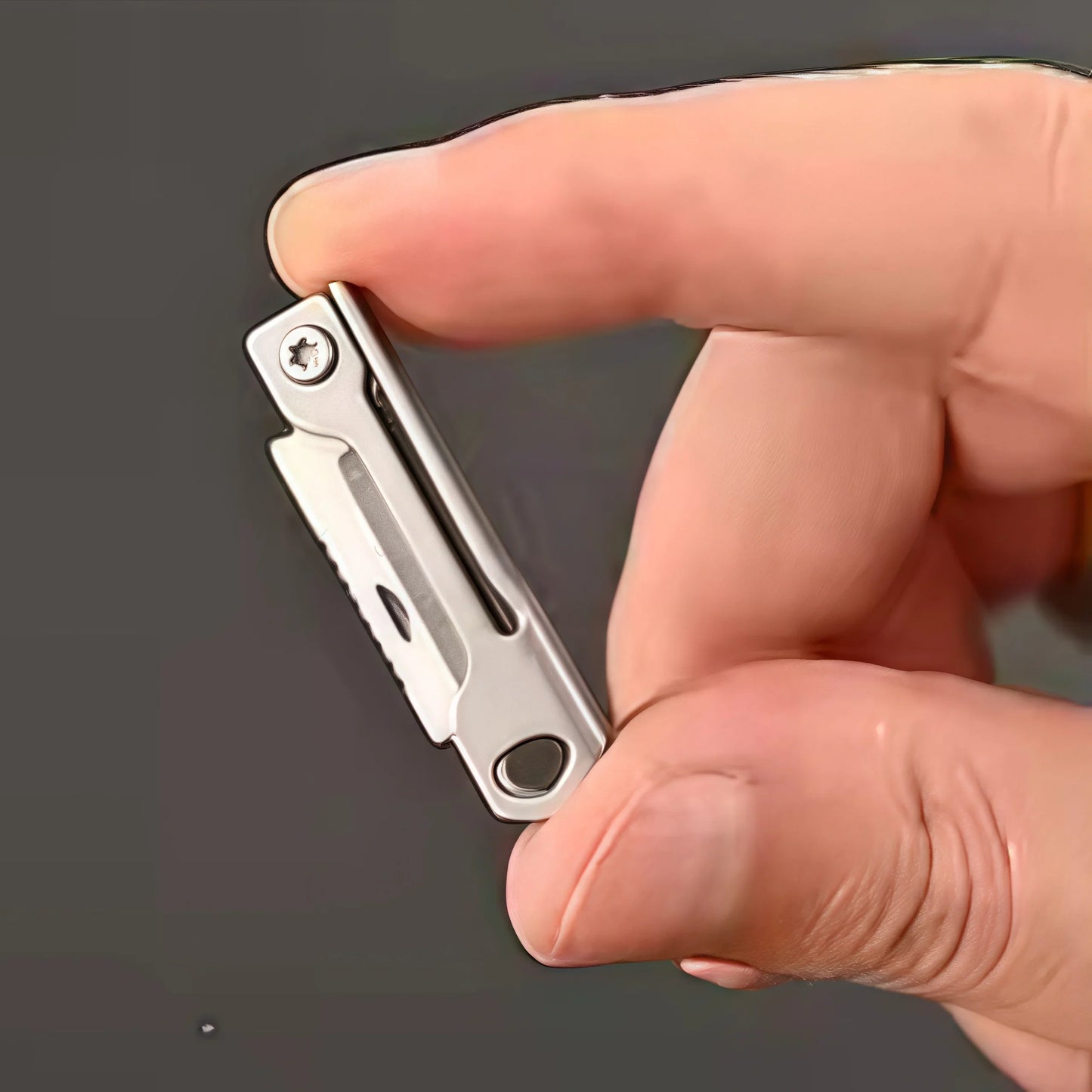 Mini Stainless Steel Folding Knife - Multi-Function Pocket Tool for Keychain, Camping & EDC