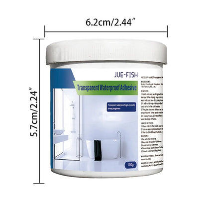 300g Waterproof Coating Sealant - Transparent Invisible Paste Glue with Brush, Adhesive Repair for Home Roof and Bathroom