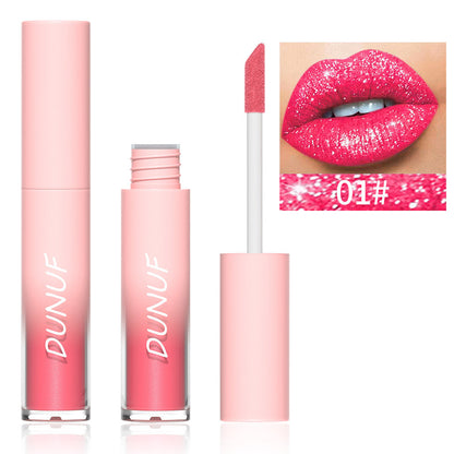 18-Color Sexy Red Diamond Glitter Lip Gloss – Metallic, Waterproof, Long-Lasting Matte Shimmer Liquid Lipstick for Women