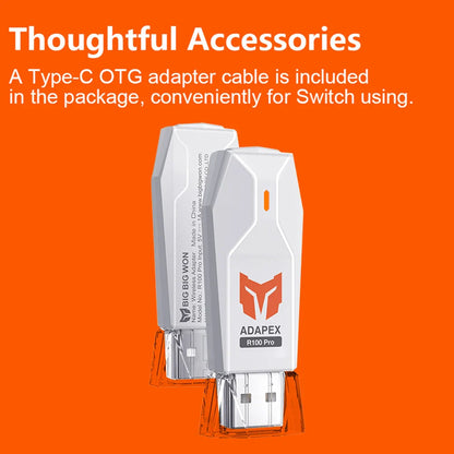 R100 PRO USB Wireless Adapter — Gamepad Converter for PS4, PS5, Xbox Series & Switch Controllers with Bluetooth