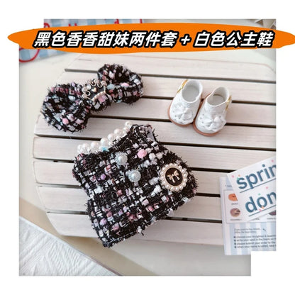 17cm Labubu Doll Accessories - Luxury Sweet Woolen Suit, Crossbody Bag & Princess Shoes Set