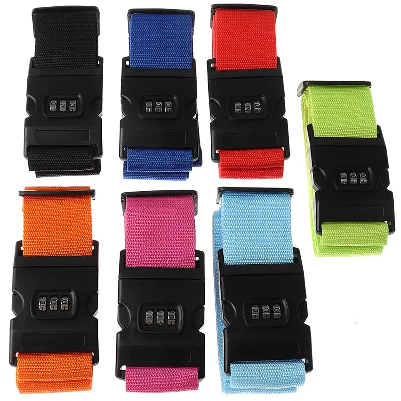Adjustable Anti-Theft Luggage Strap — Password Lock Baggage Belt for Suitcase & Travel Bags