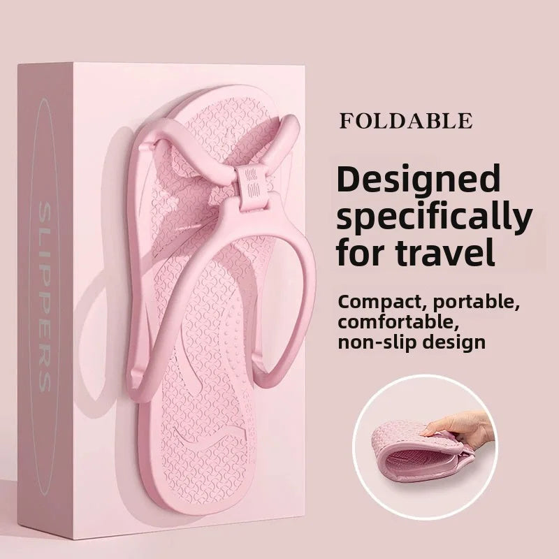 Foldable Unisex Travel Slippers EVA Flip Flops – Lightweight Non-Slip Hotel Bathroom Indoor Outdoor Portable Comfort Sandals