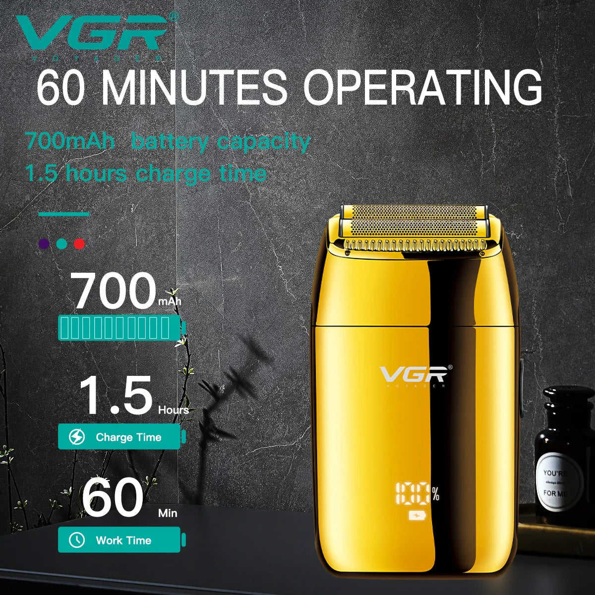 VGR V-399 Electric Shaver for Men – Professional Portable Beard Trimmer & Mini Razor