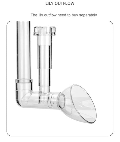 AQUAPRO Aquarium Inlet & Outlet Pipe Set – Plastic Skimmer Lily Flow for Fish Tanks & Bowls