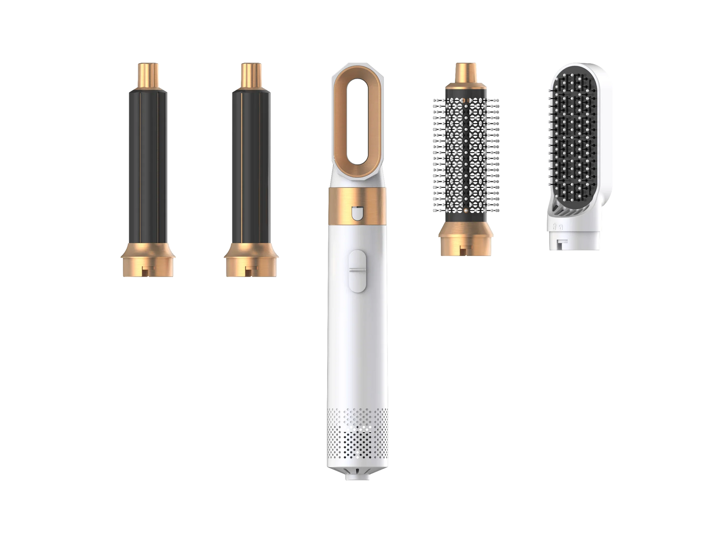 5 in 1 Low Noise Hair Styler – Professional Curling, Straightening & Drying Hot Air Brushes | 1000W