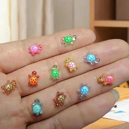 100PCS Glow-in-the-Dark Mini Turtle Figurines - Resin Dollhouse, Fairy Garden & Mini Landscape Decor