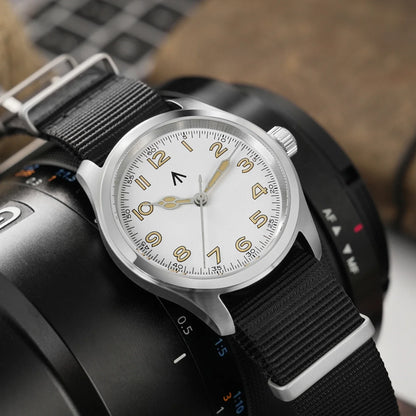 Militado ML08 Vintage Quartz Watch - VH31 Movement 38mm Sapphire Crystal Wristwatch with C3 Green Luminous Dial