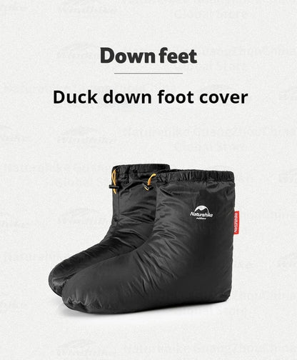 Naturehike Winter Duck Down Foot Cover - Waterproof, Ultralight Warm Booties for Hiking & Camping, Soft Slippers/Socks 650FP