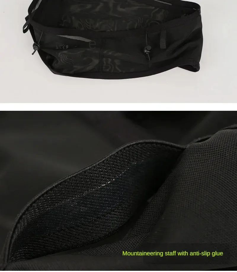 Large Capacity Sports Fanny Pack — Multi-Functional Running, Cycling & Hiking Bag with Elastic Mesh for Phone & Water Bottle