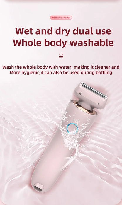 Painless Hair Removal Epilator - USB Rechargeable Trimmer for Women, Body, Face, Leg, Armpit, Bikini, and Pubic Shaver