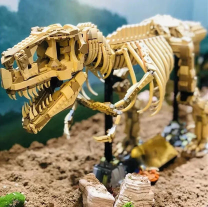 T-Rex Fossil Building Blocks Set – Tyrannosaurus Rex Dinosaur Model, Lego-Compatible Christmas Gift