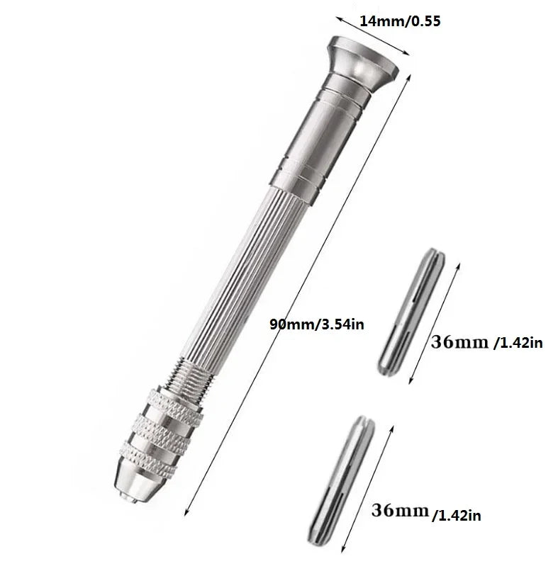 Manual Woodworking Pin Vise – Steel Cap Hand Drill Tool for Resin, Jewelry, Zinc Alloy & Watch Repair