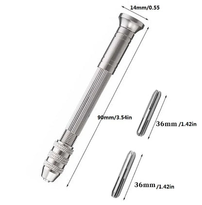 Manual Woodworking Pin Vise – Steel Cap Hand Drill Tool for Resin, Jewelry, Zinc Alloy & Watch Repair