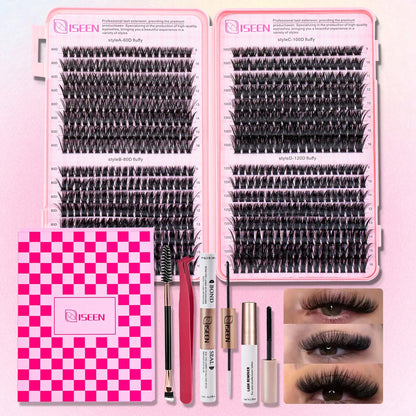 Individual False Eyelashes Mix – High-Capacity DIY Extension Lash Clusters, Multi-Style Natural Eye Makeup Tool