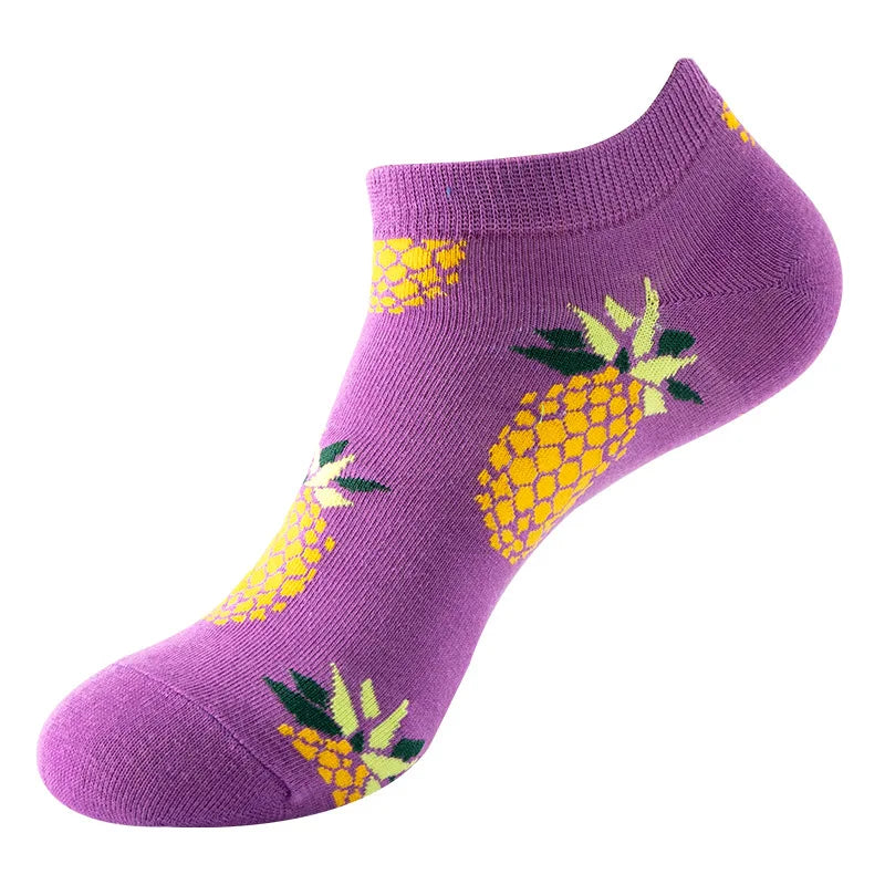 Combed Cotton Ankle Socks for Men & Women - Funny Beer, Fruit & Food Novelty Low Cut Socks (EU 38-43)