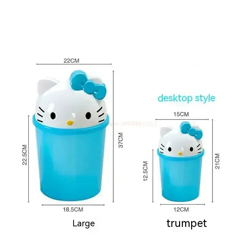 New Sanrio Hello Kitty Kawaii Dustbin – Trash Can for Living Room, Bedroom & Toilet