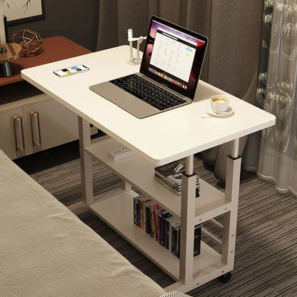 Adjustable Height Mobile Desk – Portable Rolling Stand-Up Desk with Wheels for Laptop, Bedside, and Small Office Use