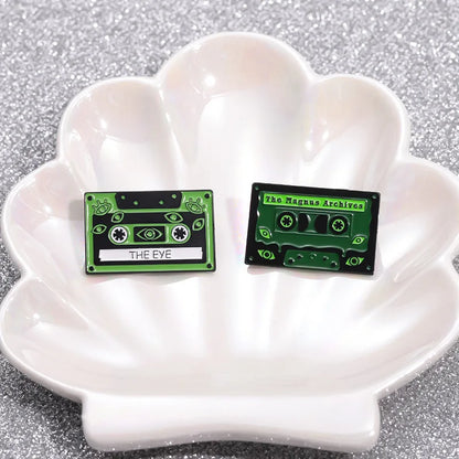 Magnetic Tape Music Series Metal Brooch – Versatile Clothing, Necklace & Badge Accessory with English Style