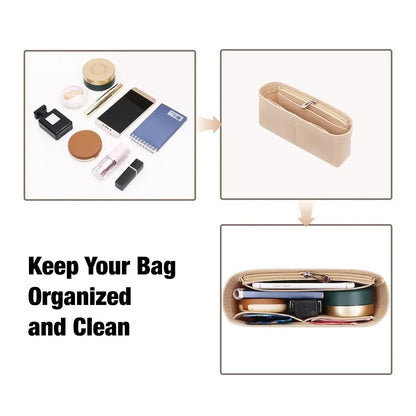 Felt Insert Bag Organizer — Bag-in-Bag Purse Organizer for Longchamp Mini Shoulder Bag