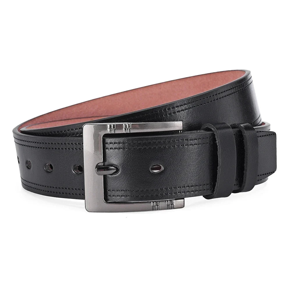 Genuine Leather Men's Belt – High-Quality Buckle, Cowskin Casual & Business Waistband, Male Fashion Designer 2024 New