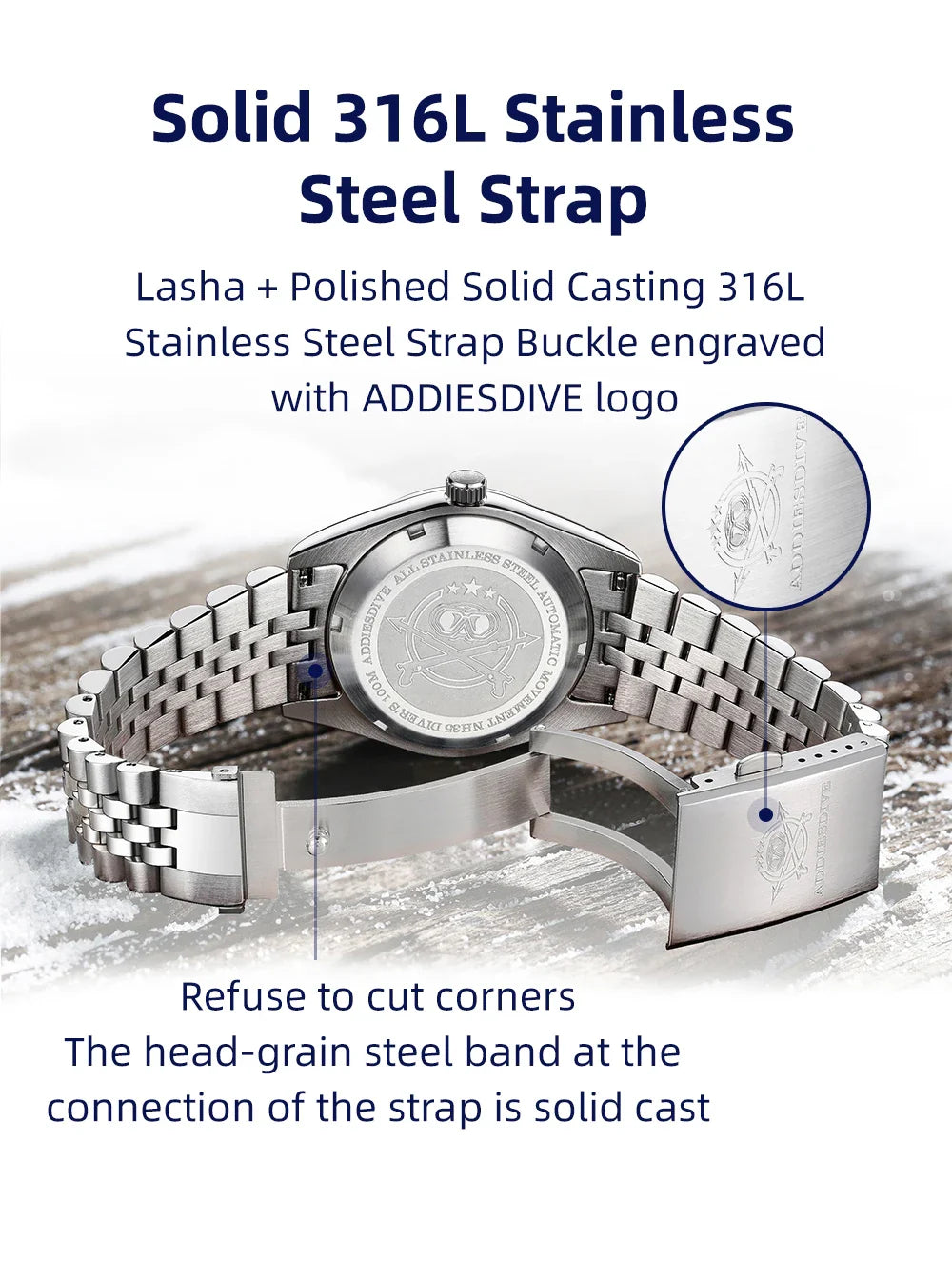 ADDIESDIVE 2024 Luxury Couple Watches – Sapphire Crystal Automatic Mechanical NH35A Steel Wristwatch for Men & Women Gift
