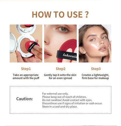 NEW Glow CC Cream Foundation Cushion – Waterproof, Long-Lasting Brightening Face Base Makeup for Women, Korean Cosmetics