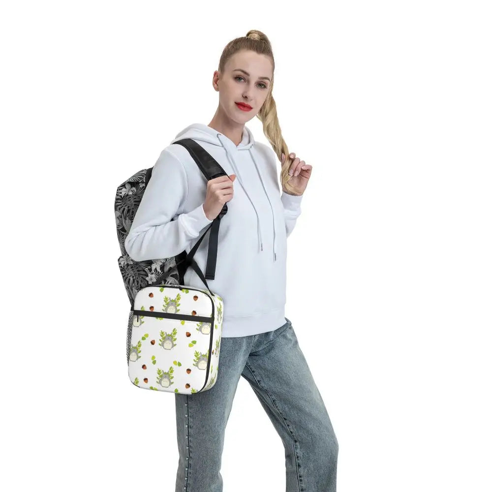 Totoro Miyazaki Anime Insulated Lunch Tote Bag – Portable Thermal Cooler for School & Office