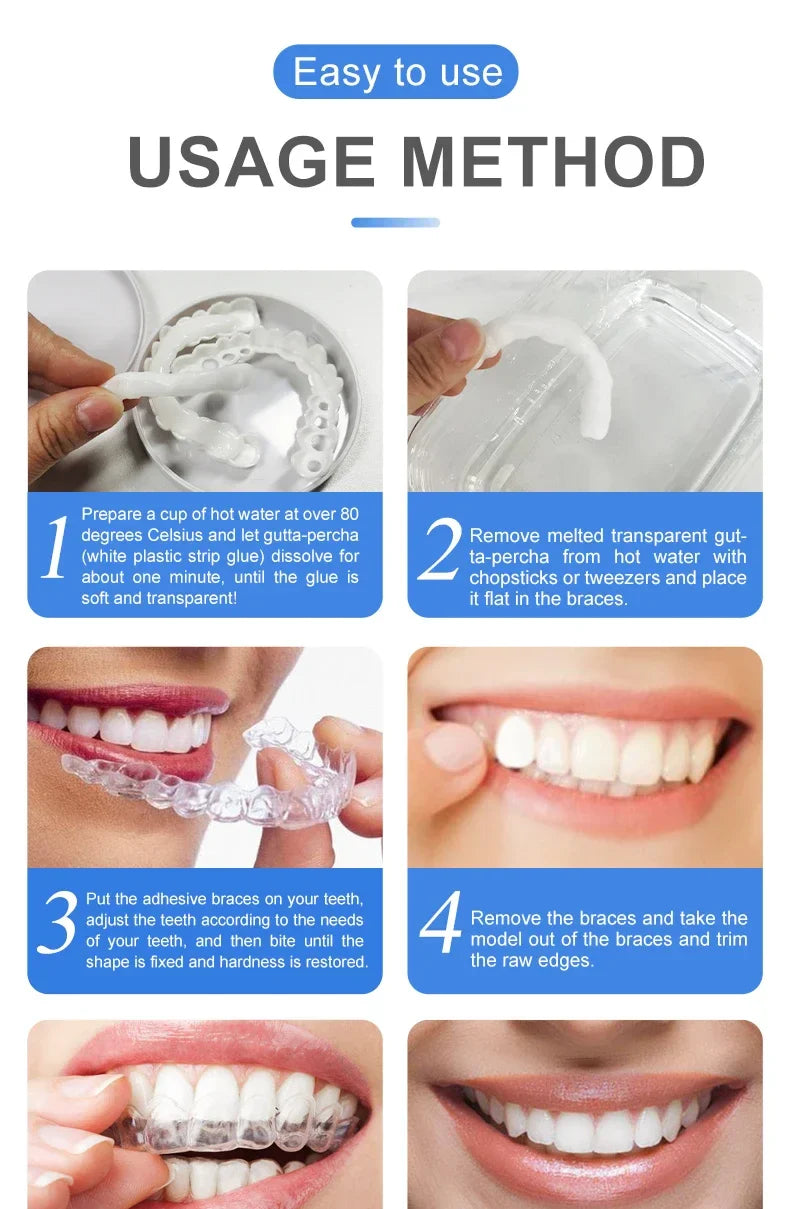 Teeth Veneers & Whitening Denture Kit – Temporary False Teeth Cover for Comfortable, Perfect Smile