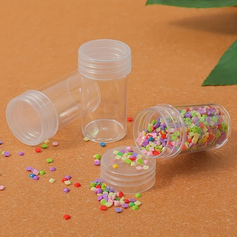 30PCS Bead Storage Bottles – Mini Organizer Containers for DIY Diamond Painting, Rhinestones & Craft Accessories