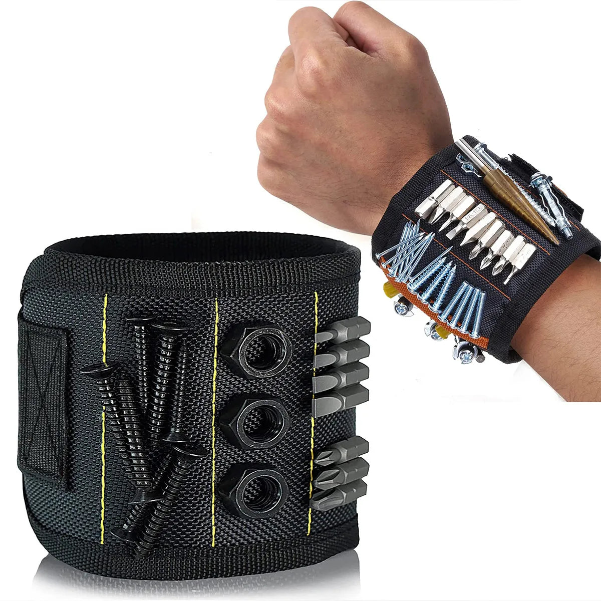 Magnetic Wristband for Screws, Nails, Drilling Bits - Strong Magnets, Tool Holder Belt, Cool Gadgets for Men and Women
