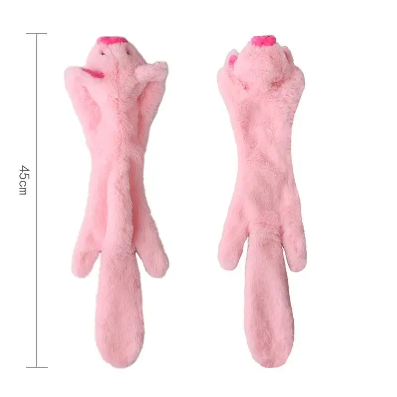 Funny Stuffingless Animal Dog Toy – Durable Plush Squeaky Chew Toy with Crinkle Sound & Squeakers for Pets