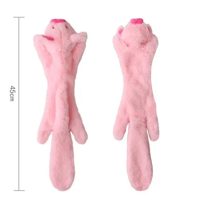 Funny Stuffingless Animal Dog Toy – Durable Plush Squeaky Chew Toy with Crinkle Sound & Squeakers for Pets