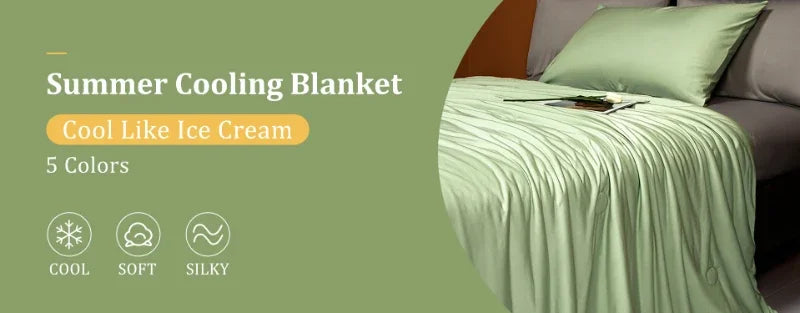 High-Quality Cooling Blanket – Smooth Air-Conditioning Comforter, Lightweight Summer Quilt with Double-Sided Cooling Fabric
