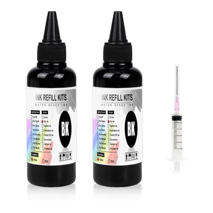 100ml Universal Dye Ink Refill Kit - BK CMY Compatible with HP Canon Epson Brother Inkjet Printers & CISS Cartridges