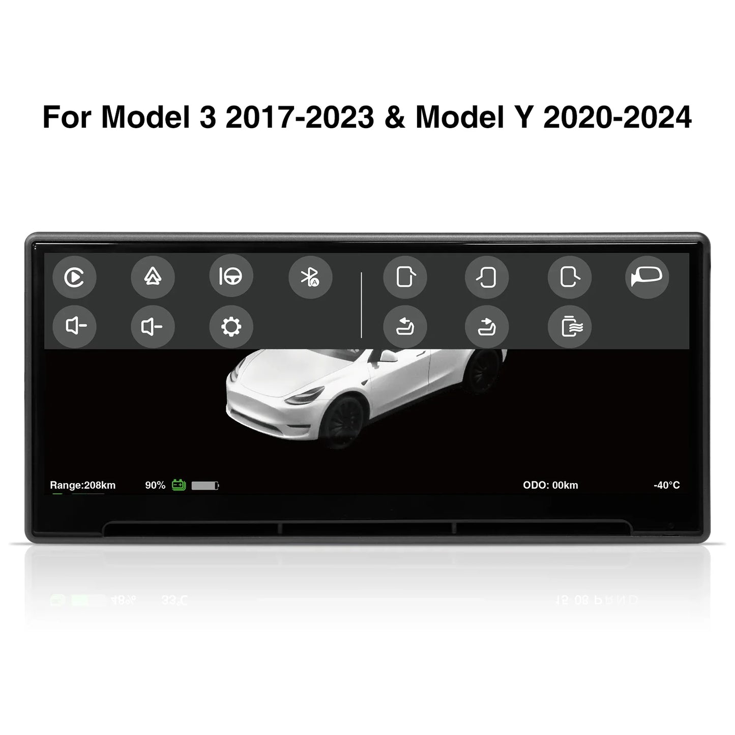CATRONICS Head-Up Display for Tesla Model 3/Y – 8.9-Inch Linux System with CarPlay, Energy Consumption & Driving Data Detection