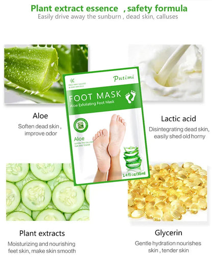 Exfoliating Foot Mask & Pedicure Socks – Dead Skin Removal, Whitening Foot Care, Foot Spa Scrub & Skin Refreshment