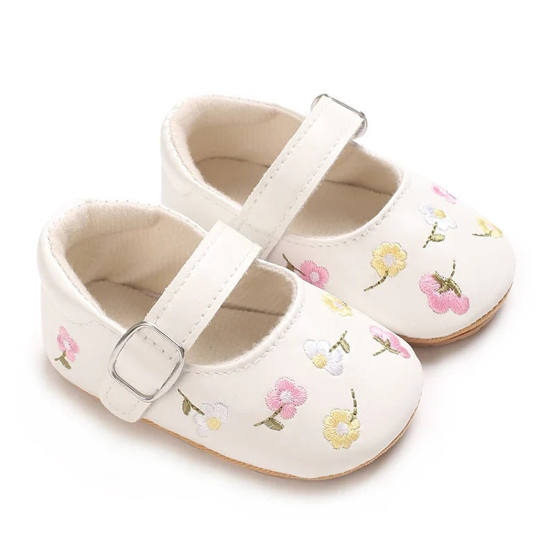Baby Girl Princess Pre-Walker Shoes - Breathable Flower Bow Soft Sole Casual Sports Footwear 0–1 Year