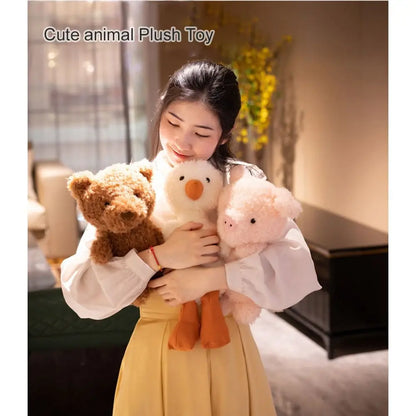 Kawaii Furry Plush Toys | Fox, Owl, Pig, Lamb, Chick & Duck Stuffed Animals for Kids & Adults