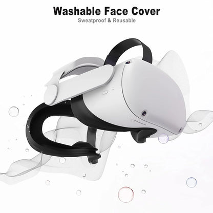 Face Pad Cover with Lens Protectors for Oculus Quest 2 – Washable Silicone VR Accessory for Meta Quest 2