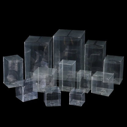 20/50PCS Clear PVC Square Gift Boxes – Multi-Size Transparent Packaging for Chocolate, Jewelry, Toys, Wedding & Party Display