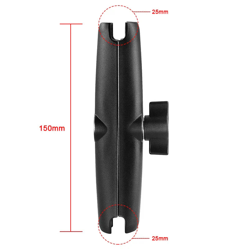 1" Ball Head Adapter Mount for Motorcycle Handlebar – Rearview Mirror Bracket for DJI, GoPro & Insta360 Cameras