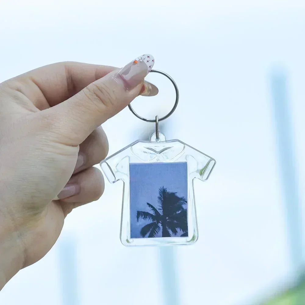 Clear Acrylic Photo Frame Keychains – Blank Rectangle Keyrings for Double-Sided Photos, DIY Supplies (5-100PCS)