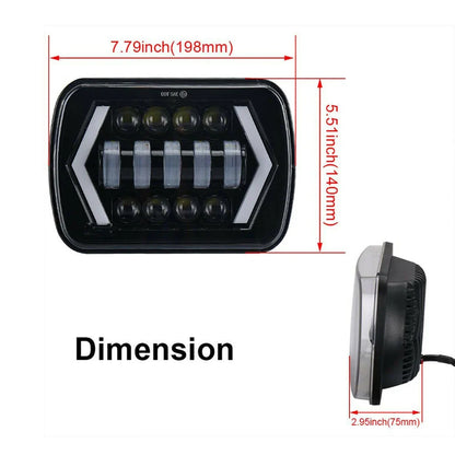 7 Inch LED Headlights - Hi-Lo Beam Halo DRL 12V/24V with H4 Harness for Jeep Wrangler, Cherokee & Motorcycle