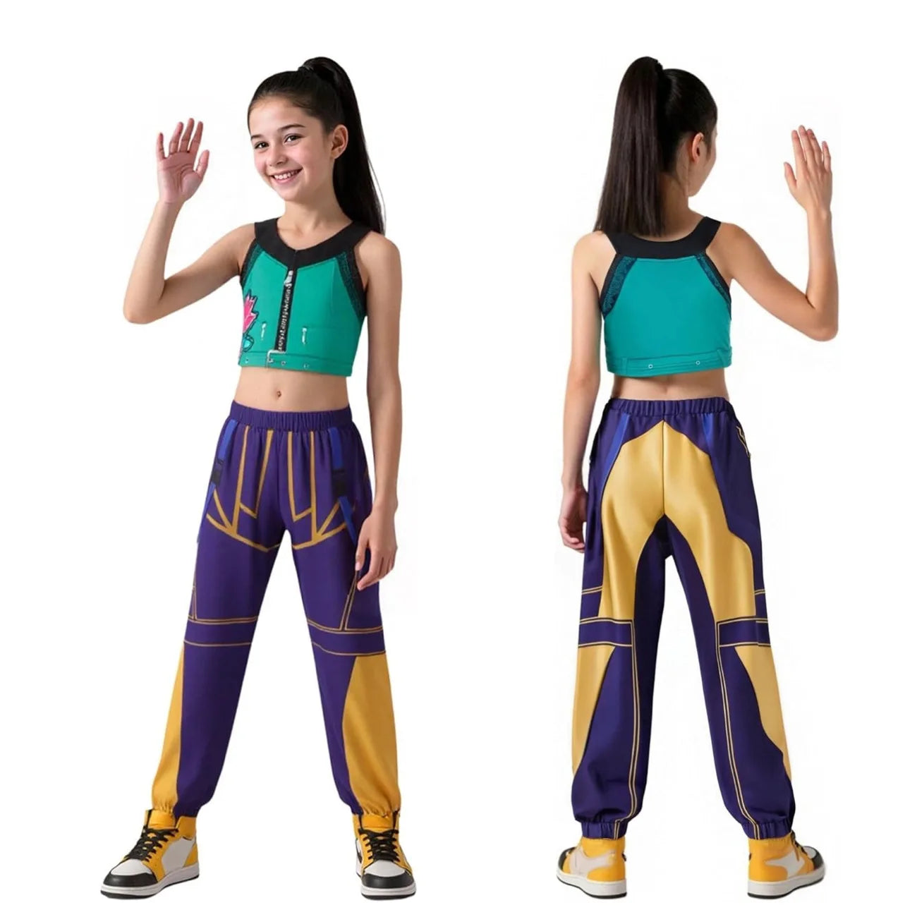 Halloween Zoey Mira Rumi Cosplay Costume — K-Pop Hunters Girl Group Idol Dress-Up Outfit for Kids
